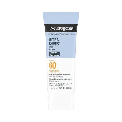 Neutrogena Ultra Sheer Face Visage Sunscreen Lotion SPF 60 88ml — NEUTROGENA sunscreen