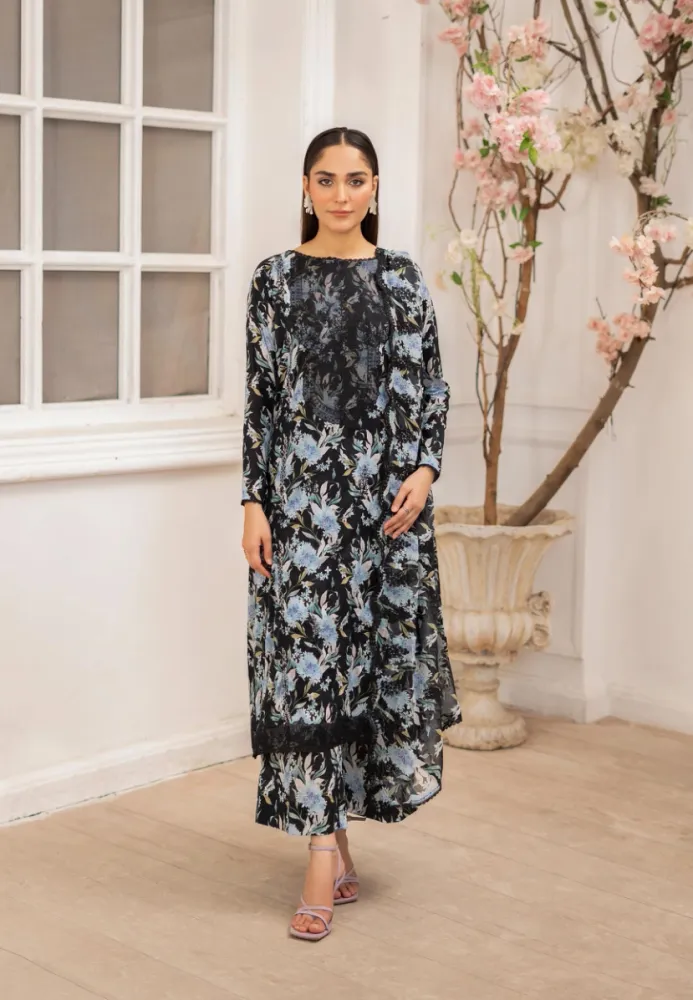 Gulljee Ziva Embroidered Digital Printed Lawn - Shopemart 1