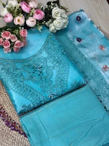 Premium Embroidered Jimmy Chu Georgette 4-Piece Set for Women - Shopemart 1