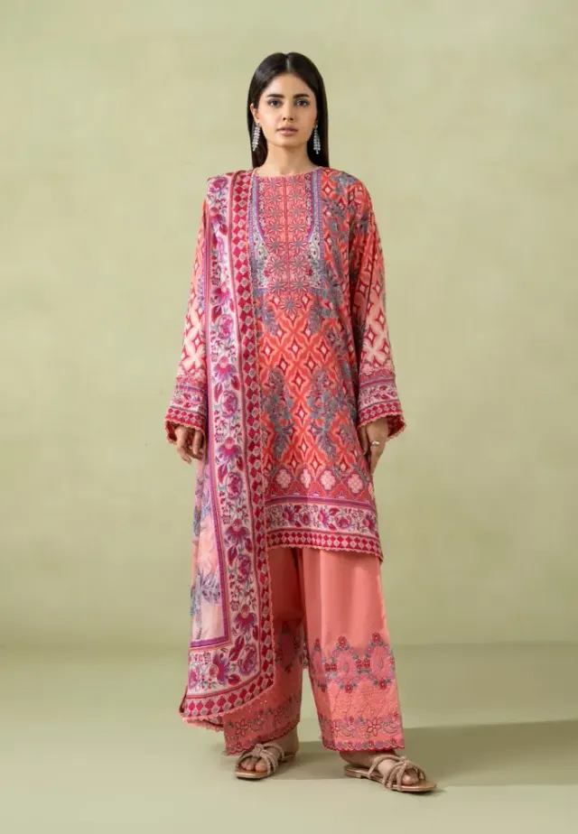 Pakistani Lawn Suit three piece collection - Shopemart 1