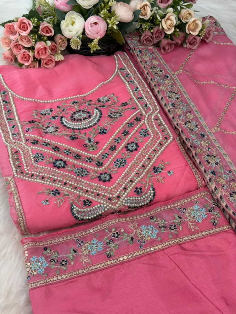 Premium Embroidered Star Georgette 4-Piece For Women - Shopemart 1