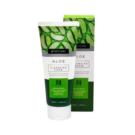 3W Clinic Aloe Clear Cleansing Foam 180ml — 3W CLINIC face wash