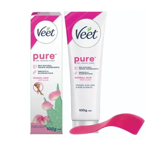 Veet Pure Organic Aloe Vera & Rose Extracts Hair Removal Cream 100g — VEET hair care product
