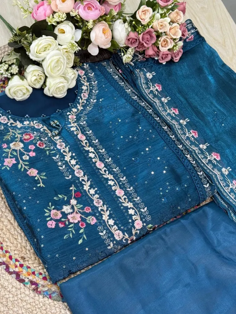 Premium Embroidered Jimmy Chu Georgette 4-Piece Set for Women - Shopemart 1