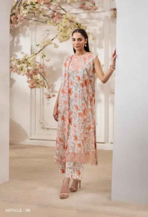 Gulljee Ziva Embroidered Digital Printed Lawn - Shopemart 1