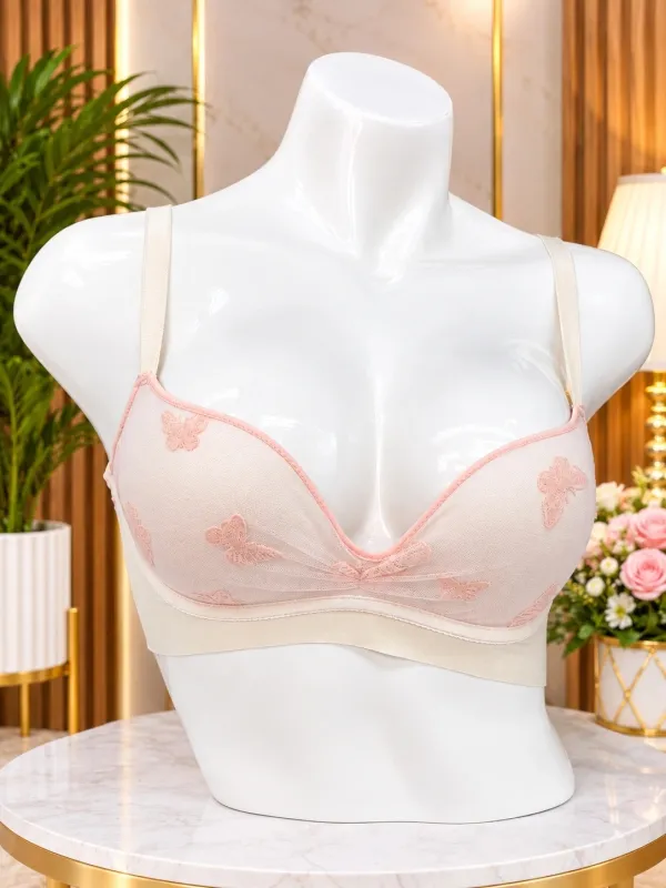 Butterfly Mesh Seamless Padded Comfort Bra - Shopemart 1