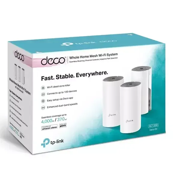 TP-Link Deco E4 (3 Pack) Whole Home Mesh Wi-Fi System AC1200 Dual-band Router — TP-Link