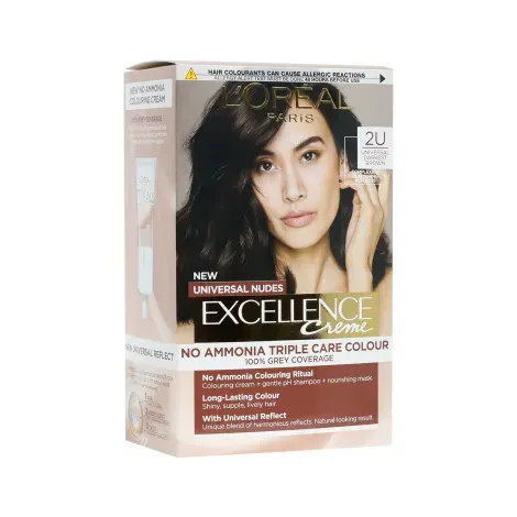L'Oreal Excellence No Ammonia Triple Care Colour - 2U Universal Darkest Brown — LOREAL beauty product