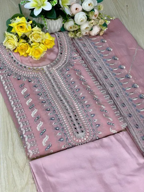 Premium Embroidered Shiffon Georgette 4-Piece For Women - Shopemart 1