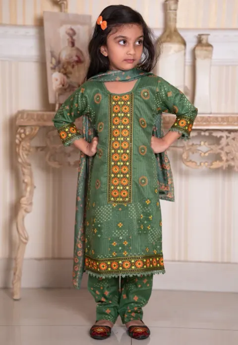 Baby Girl 3-Piece Salwar Kameez Set with Dupatta - Shopemart