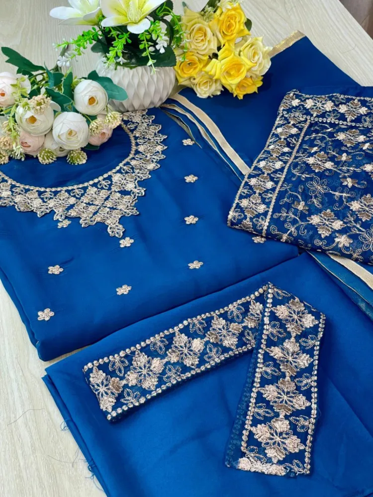Georgette Semi Stitched Salwar Suit - Shopemart 1
