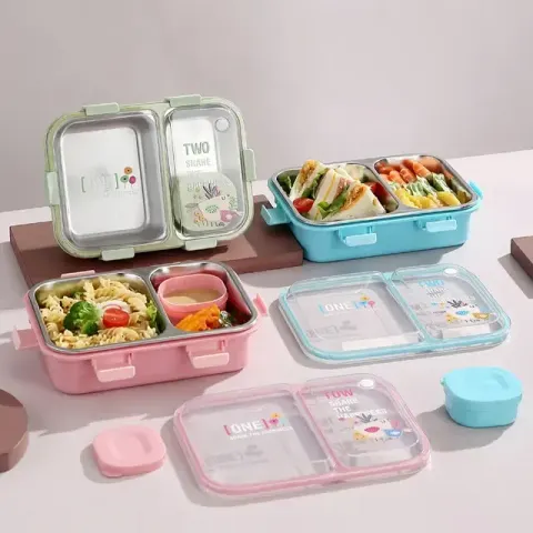 2 Compartment Lunch Box with Sauce Bowl