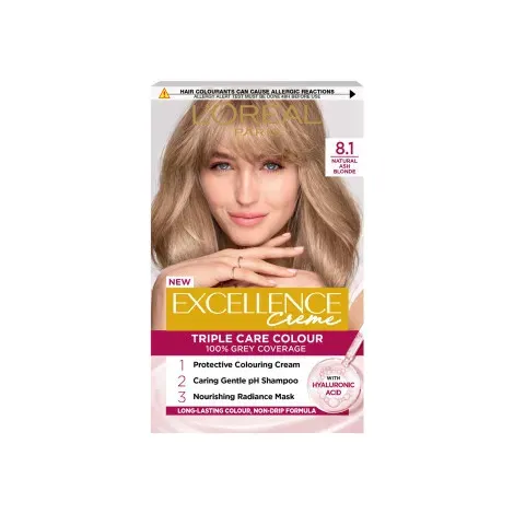 L'Oreal Excellence Creme Triple Care Colour - 8.1 Natural Ash Blonde — LOREAL beauty product