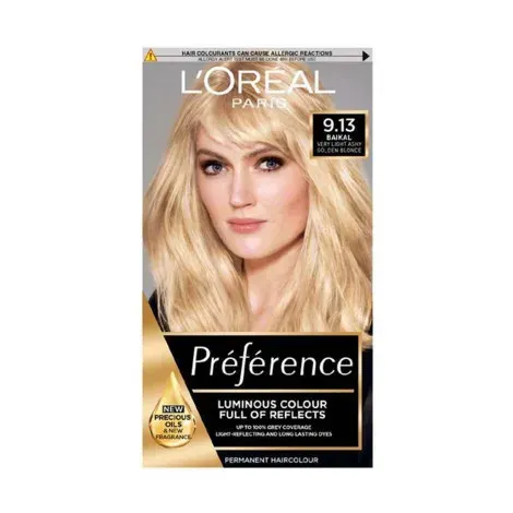 Loreal Hair Color Preference - 9.13 Baikal Very Light ASH Golden Blonde — LOREAL hair care product