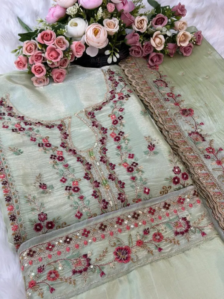 Premium Embroidered Jimmy Chu Georgette 4-Piece Set for Women - Shopemart 1