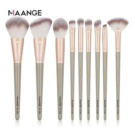 MAANGE 9pcs Professional Makeup Brush Set - Grey & Rose Gold