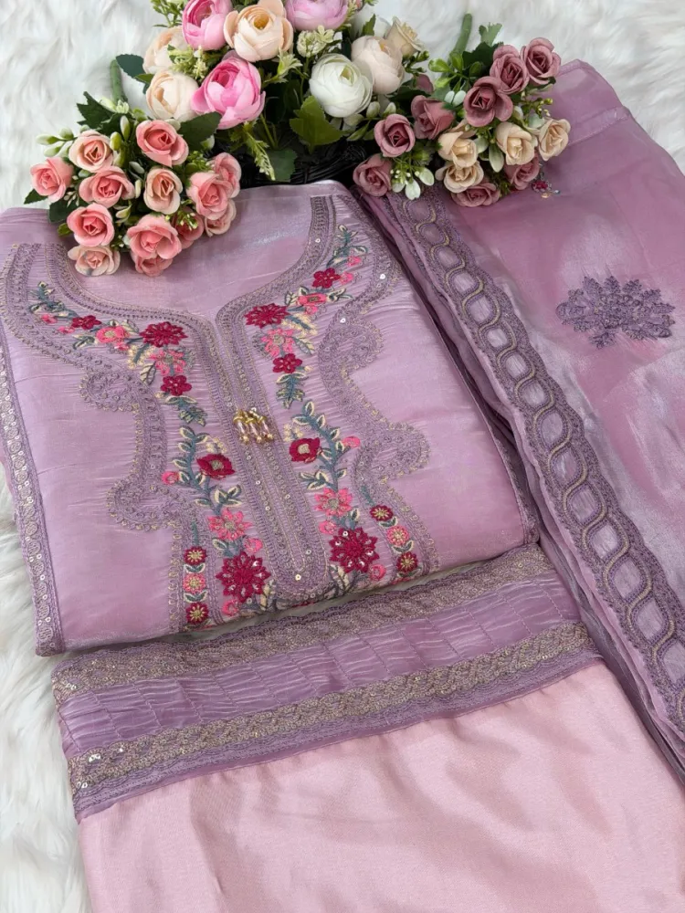 Premium Embroidered Afgan Silk Georgette 4-Piece Set for Women - Shopemart 1
