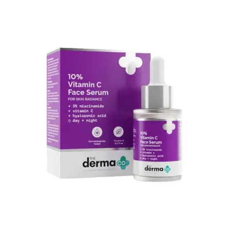 The Derma Co 10% Vitamin C Face Serum 10ml — The Derma Co vitamin C serum, 10ml