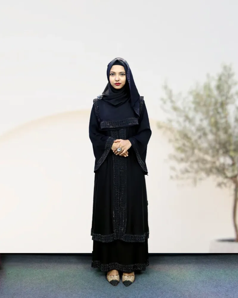 Black Layered Irani Abaya Borka