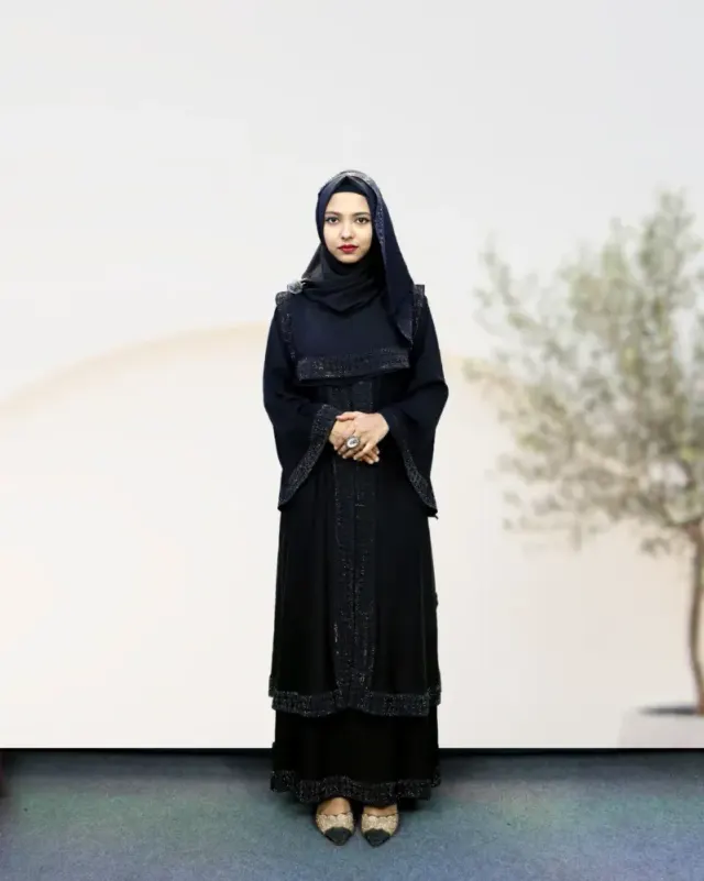 Black Layered Irani Abaya Borka