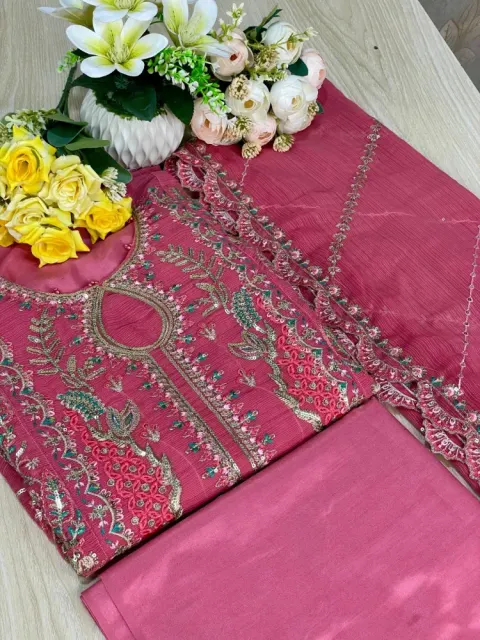 Premium Embroidered Shiffon Georgette 4-Piece For Women - Shopemart 1