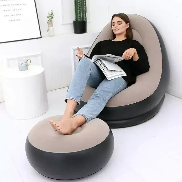Inflatable Garden Sofa with Footstool
