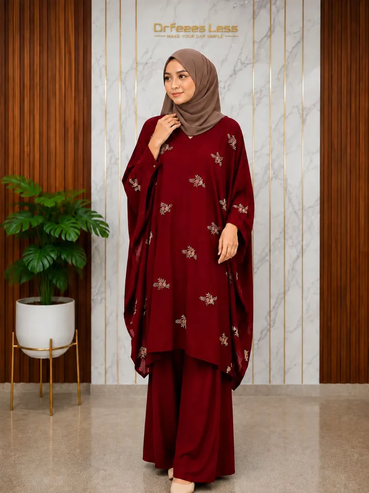Casual Embroidered Kaftan Set – Premium CEY Fabric - Shopemart