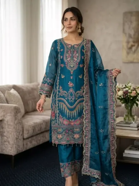 Premium Embroidered Jimmy Chu Georgette 4-Piece Set for Women - Shopemart 1