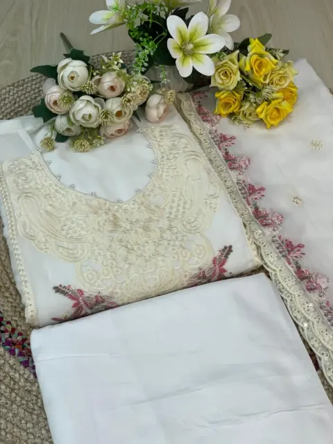Premium Embroidered Shiffon Georgette 4-Piece For Women - Shopemart 1