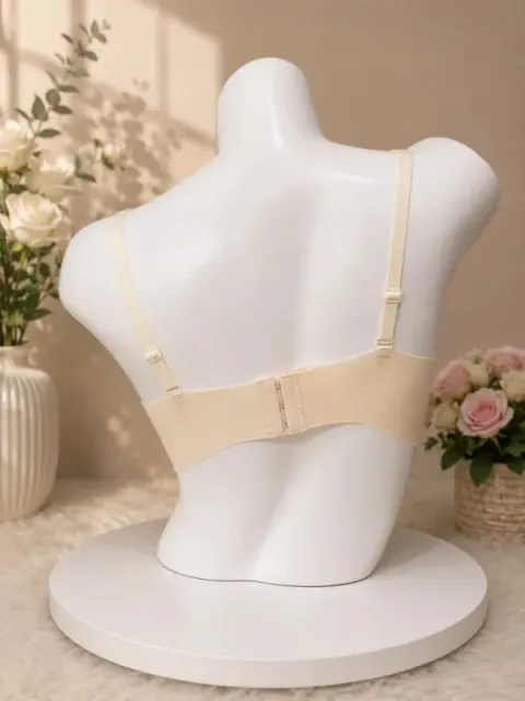Cream Premium Cutout Seamless Push-Up Bra