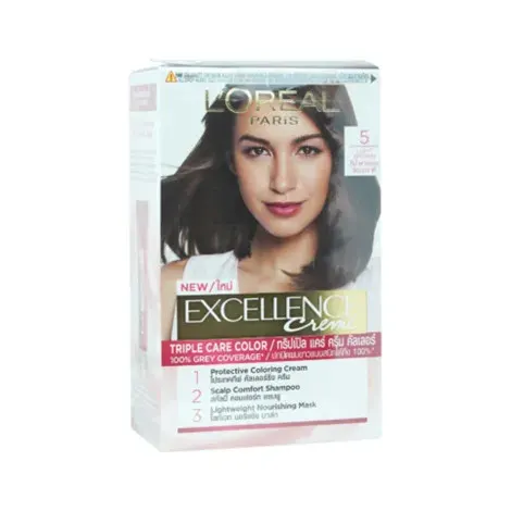 Loreal Excellence Creme Hair Color-5 Light Brown — LOREAL hair care product