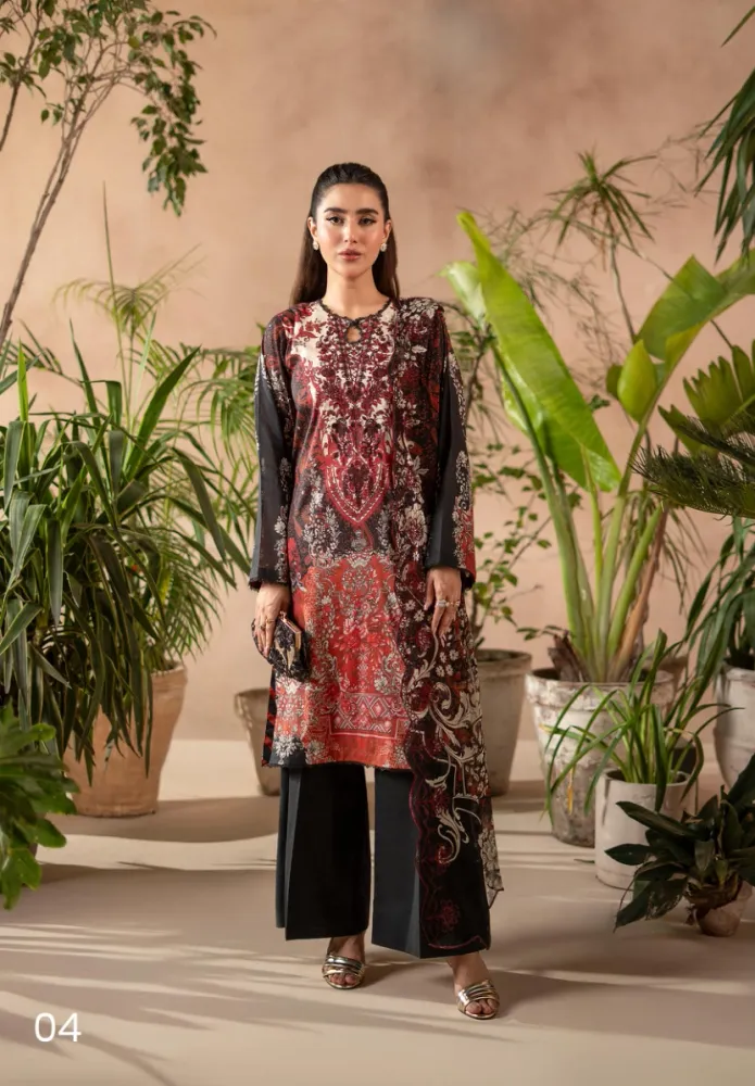 GullJee Rang Pasand Embroidery Lawn - Shopemart 1