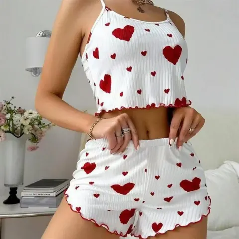 Women's Two-Piece Short Sleepwear & Loungewear Set - Shopemart