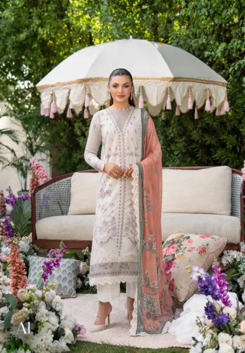 Gulljee Royal Legacy Embroidered Digital Printed Lawn - Shopemart 1