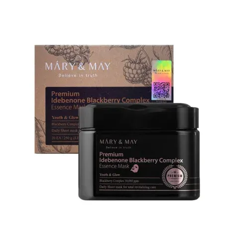 Mary & May Premium Idebenone Blackberry Complex Essence Mask 400g 20 EA — MARY & MAY face serum