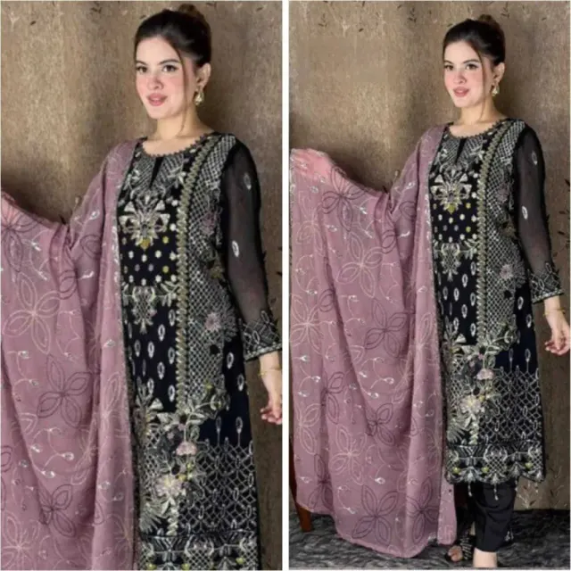 Georgette Semi Stitched Salwar Suit - Shopemart 1