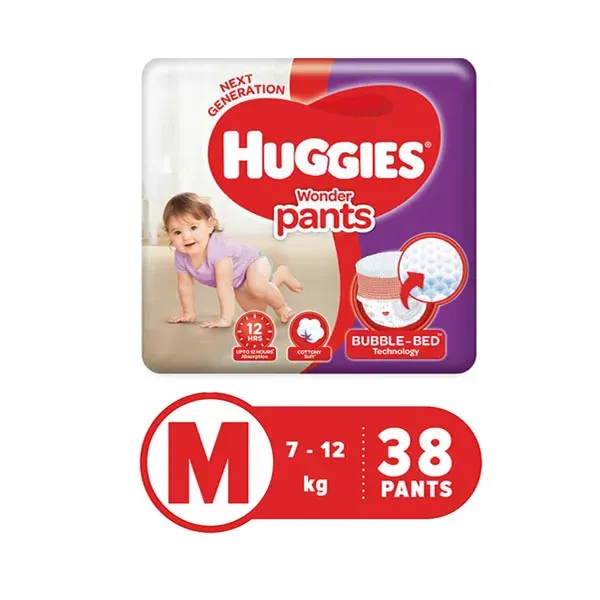 Huggies Wonder Pants M 38pcs (7-12 kg) BUBBLE BED — Huggies