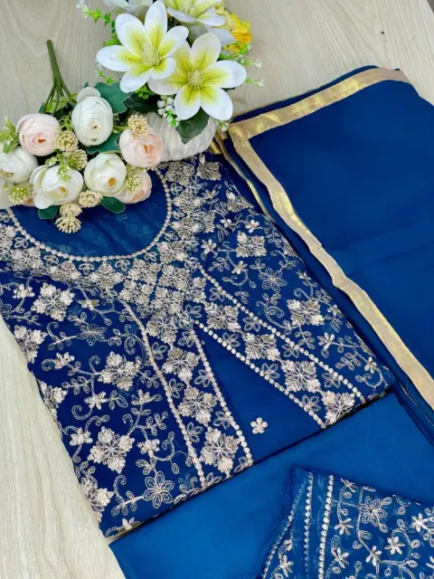 Premium Embroidered Soft Georgette 4-Piece For Women - Shopemart 1