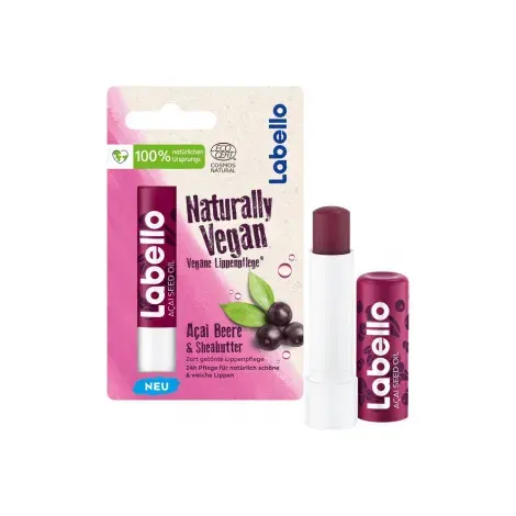 Labello Naturally Vegan Acai Berry & Shea Butter Lip Balm 5.2ml — LABELLO lip care product