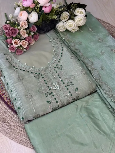 Premium Embroidered Jimmy Chu Georgette 4-Piece Set for Women - Shopemart 1