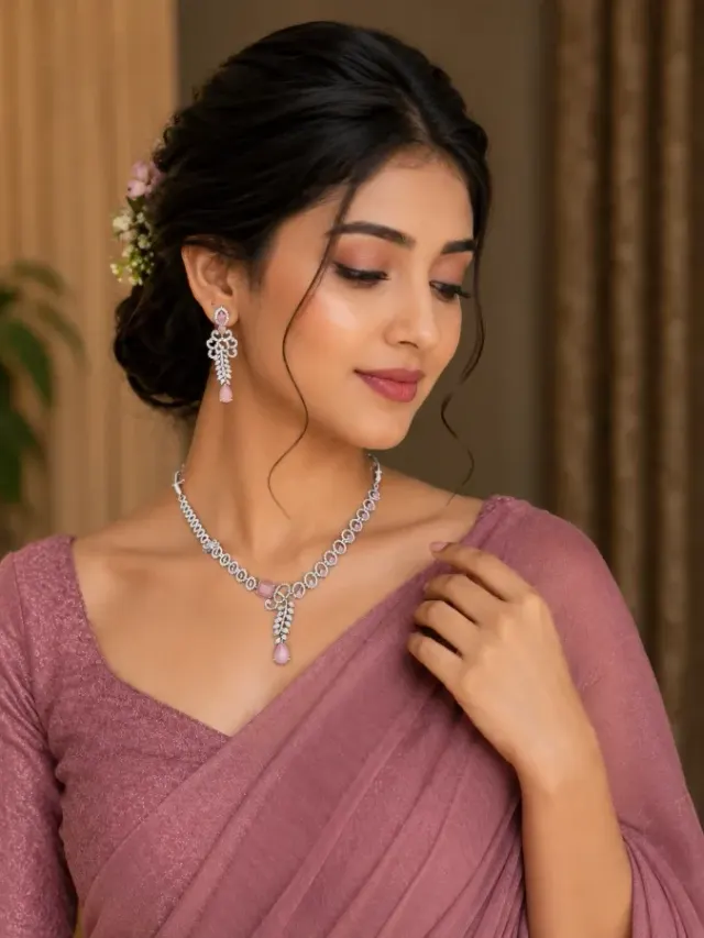 Elegant Diamond Cut Necklace Set - Shopemart