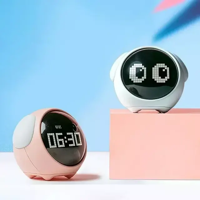 Mini Smart Design Alarm Clock Charging Voice Control Night Light