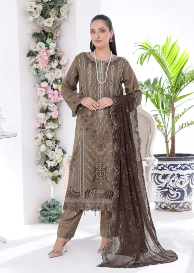 𝙉𝙊𝙍𝘼 𝙡𝙪𝙭𝙪𝙧𝙮 𝙨𝙝𝙞𝙛𝙤𝙤𝙣 – Semi-Stitched Collection - Shopemart 1