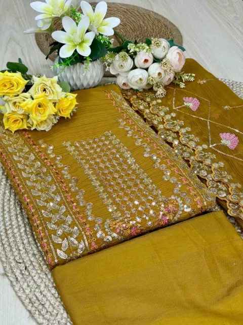 Premium Embroidered Shiffon Georgette 4-Piece For Women - Shopemart 1