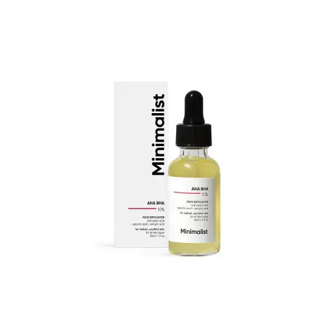 Minimalist AHA BHA 10% Face Exfoliator 30ml — Minimalist face exfoliator, 30ml