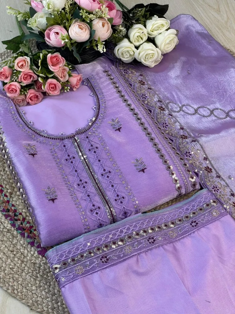 Premium Embroidered Jimmy Chu Georgette 4-Piece Set for Women - Shopemart 1