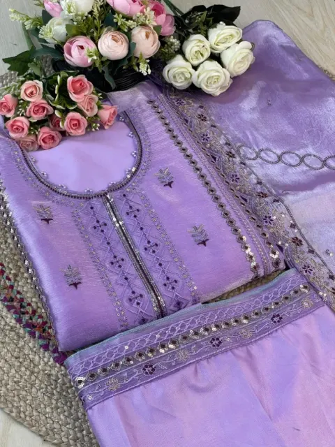 Premium Embroidered Jimmy Chu Georgette 4-Piece Set for Women - Shopemart 1