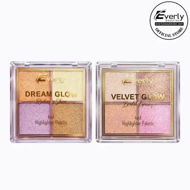 Everly Beauties 4in1 Highlighter Palette – Radiant Glow Face & Body Highlighter — Everly Beauties