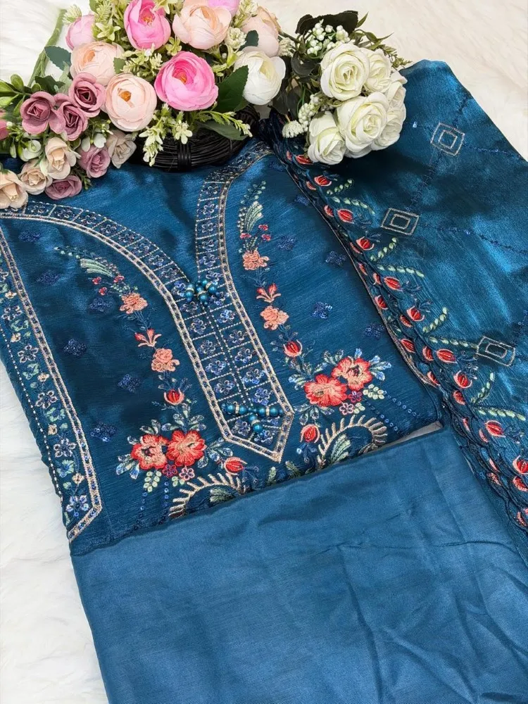 Premium Embroidered Jimmy Chu Georgette 4-Piece Set for Women - Shopemart 1