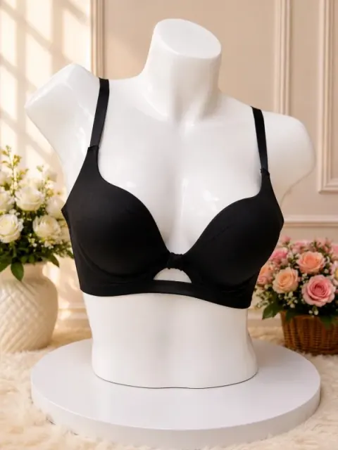 Black Premium Cutout Seamless Push-Up Bra